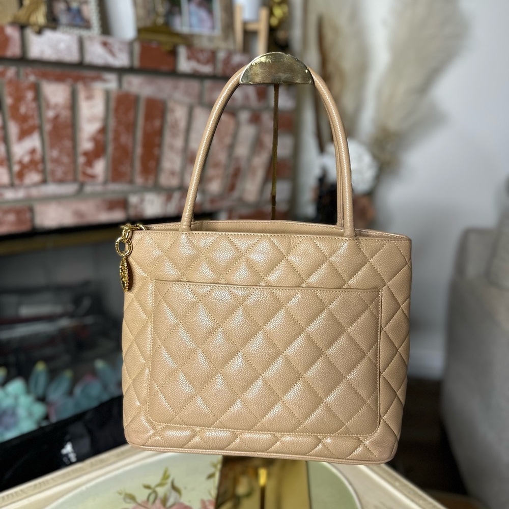 Chanel Beige Caviar Medallion Tote – Gold Hardware - Picture 2 of 14